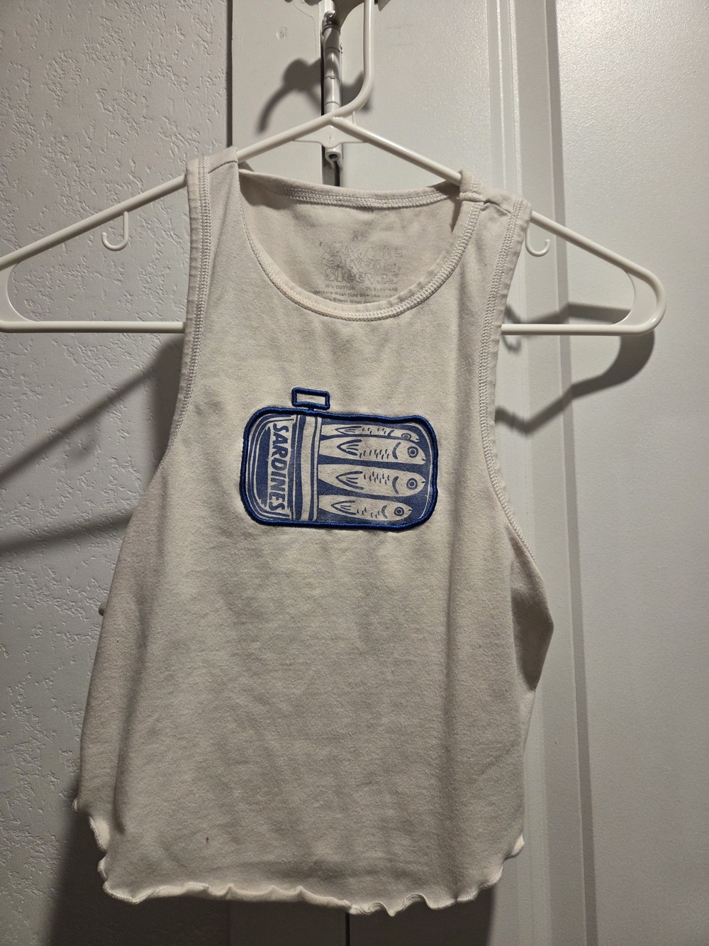 Light Cream Ribbed Racerback Crop Tank Top - Picture 2 of 2